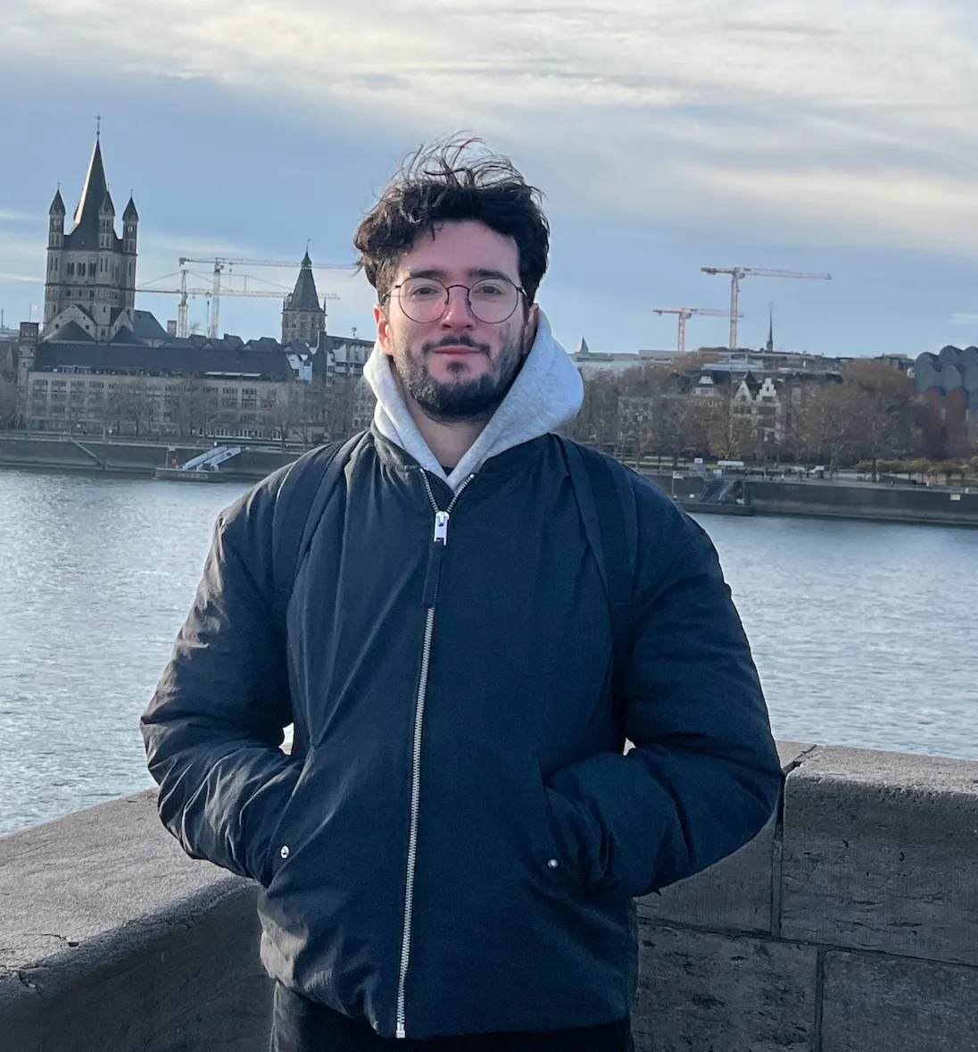 Mauricio A. Diaz, by the Rhine in Cologne